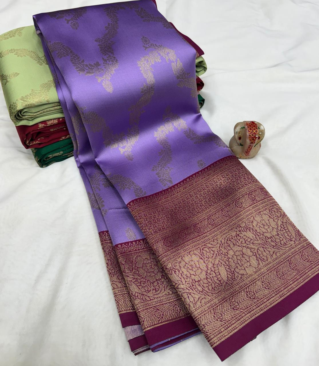 SEMI KANCHI LAVENDER WITH WINE 