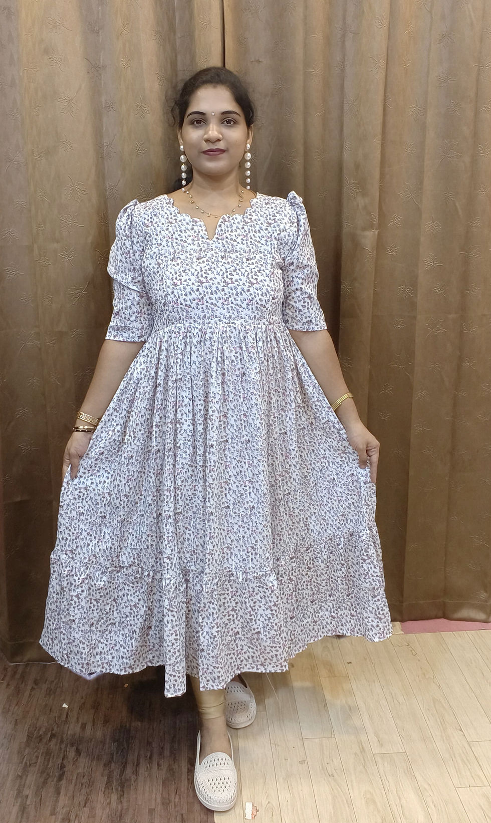 2 TIER KURTI WHITE COLOUR