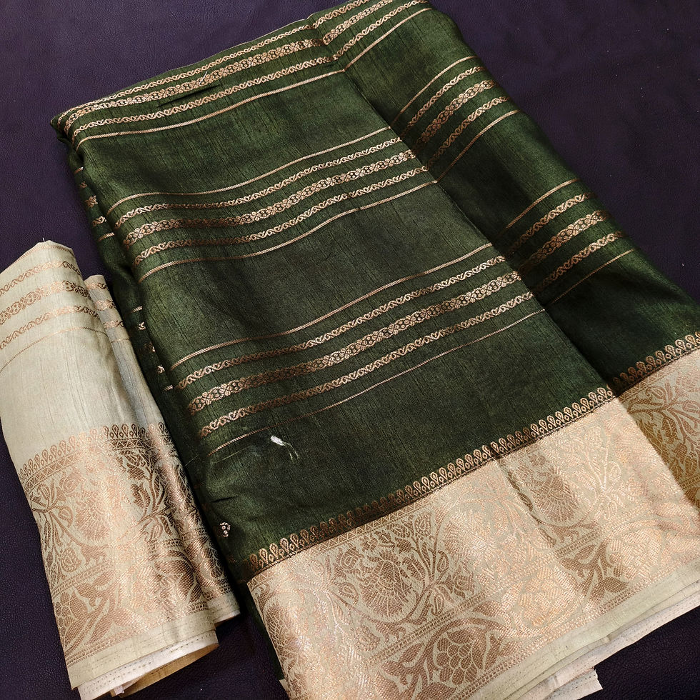 CRAPE SILK SAREE GREEN WITH LIGHT GREEN COLOUR