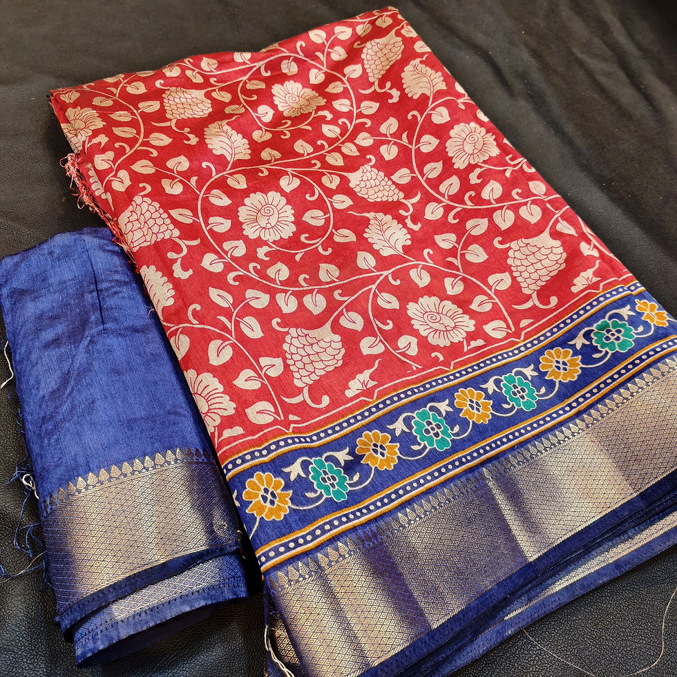 PATOLA SILK SAREE RED WITH BLUE
