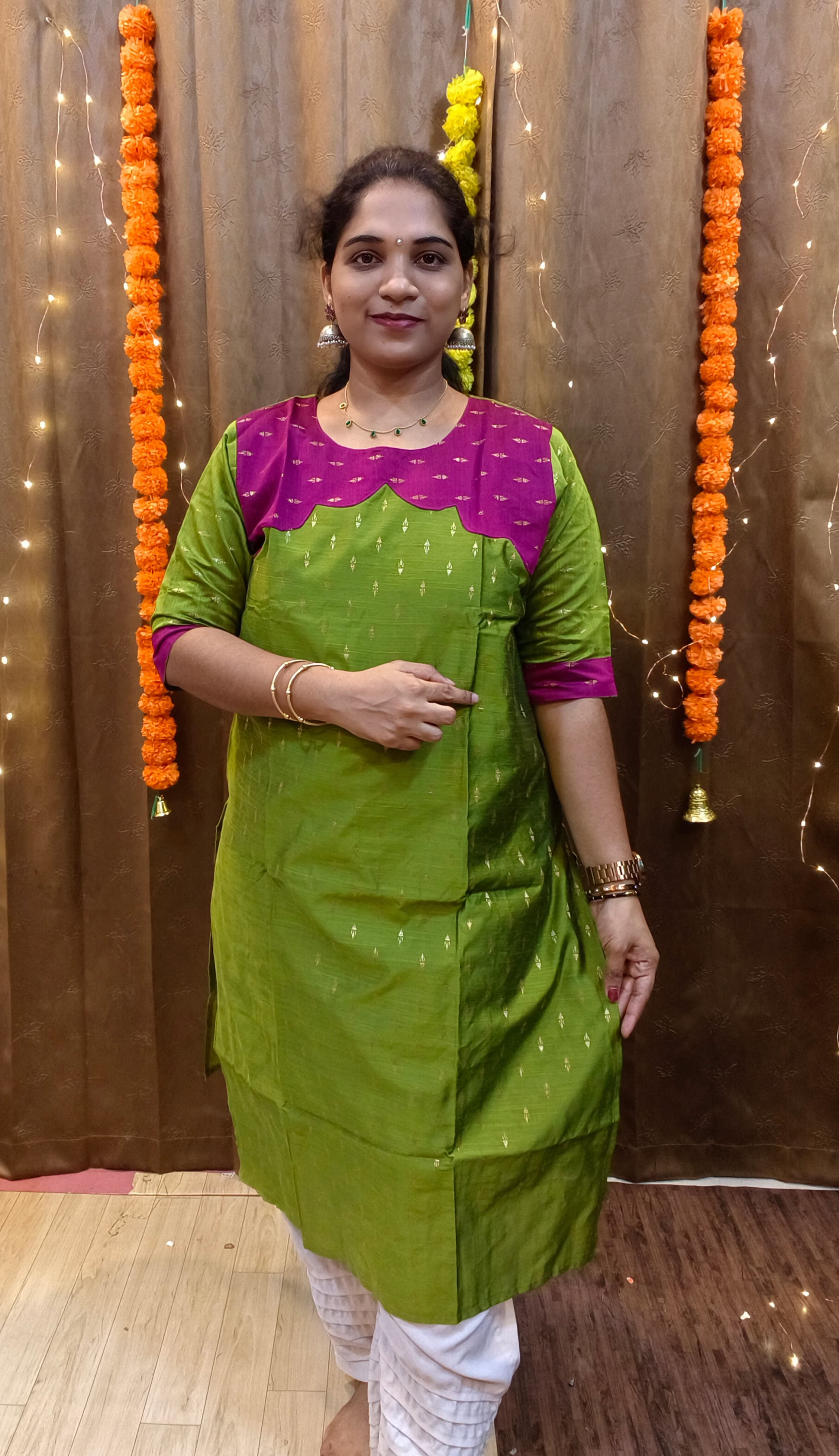 RAW SILK GREEN COLOUR