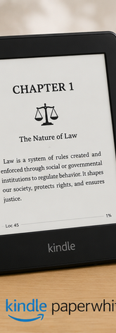 Kindle Paperwhite
• Digital textbooks
• Case law reading
• Portable library
• Long battery life