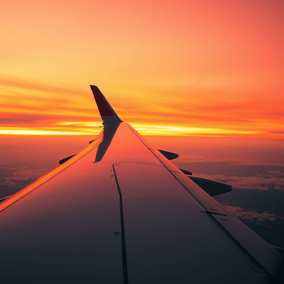 AIRPLANE WING WITH A SURREAL ORANGE NEON SKY.jpg