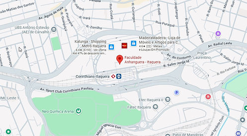 Localização da Unidade Itaquera da Anhanguera
