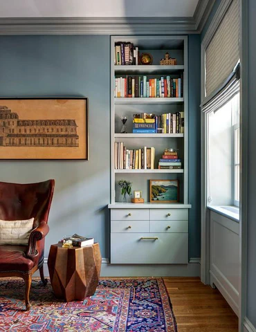 built-in with modern paint color