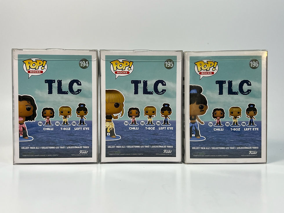 Thumbnail: Funko Pop Rocks TLC set with Chilli #194, T-Boz #195, Left Eye #196