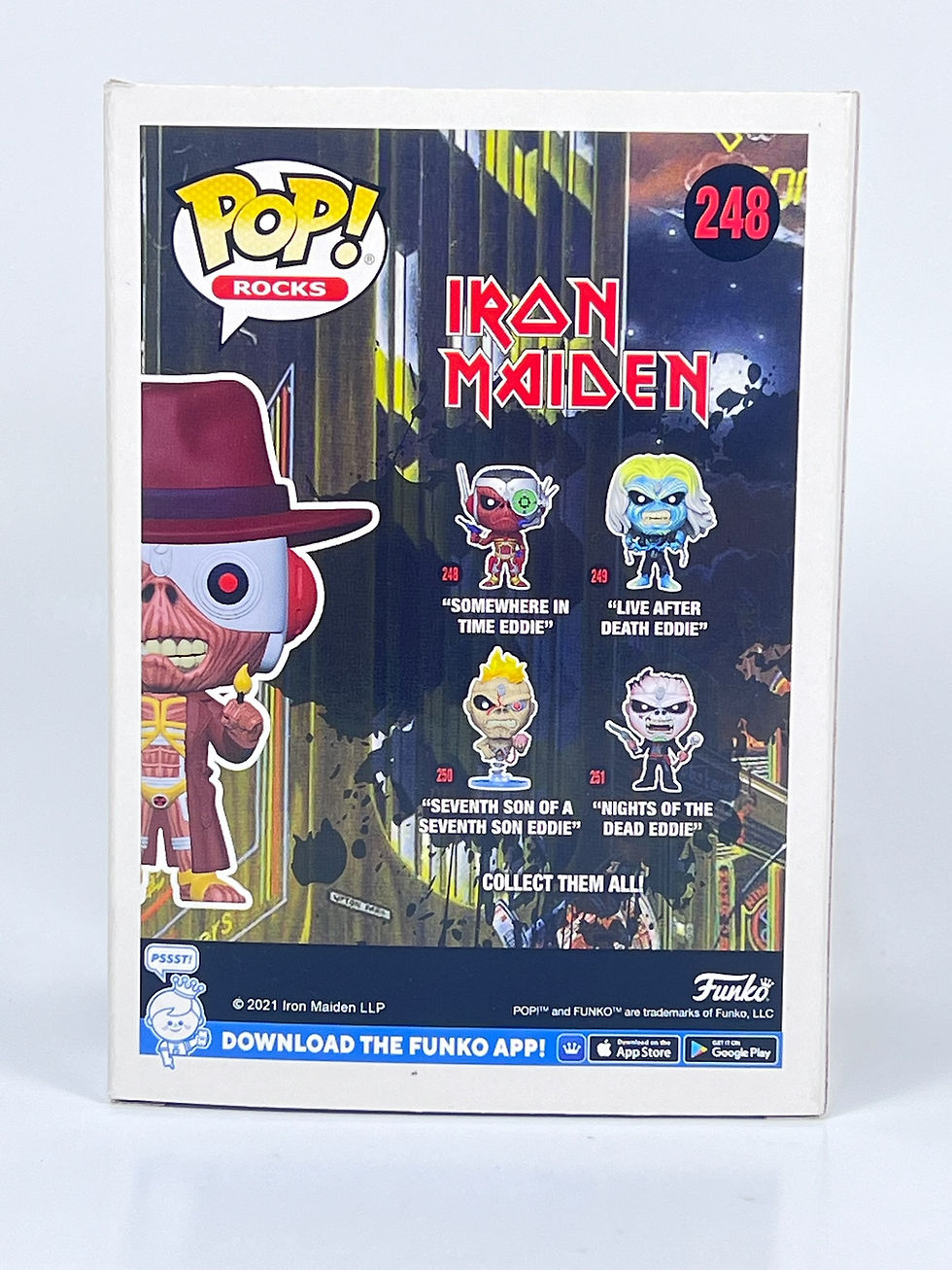 Thumbnail: Iron Maiden Eddie #248 Funko Pop vinyl figure in trench coat from Stranger in a Strange Land.