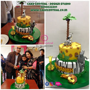 Jungle them cake for Kids Birthday in Delhi Online | Animal theme Cake in Delhi Online