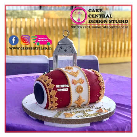 Dhol / Dholki Cake Delhi | 4D / 3D Dhol Wedding Cake Delhi | Online Cake Delivery Delhi , Noida , Gurgaon , Cake Central - Premier Cake Design Studio , New Delhi , Delhi