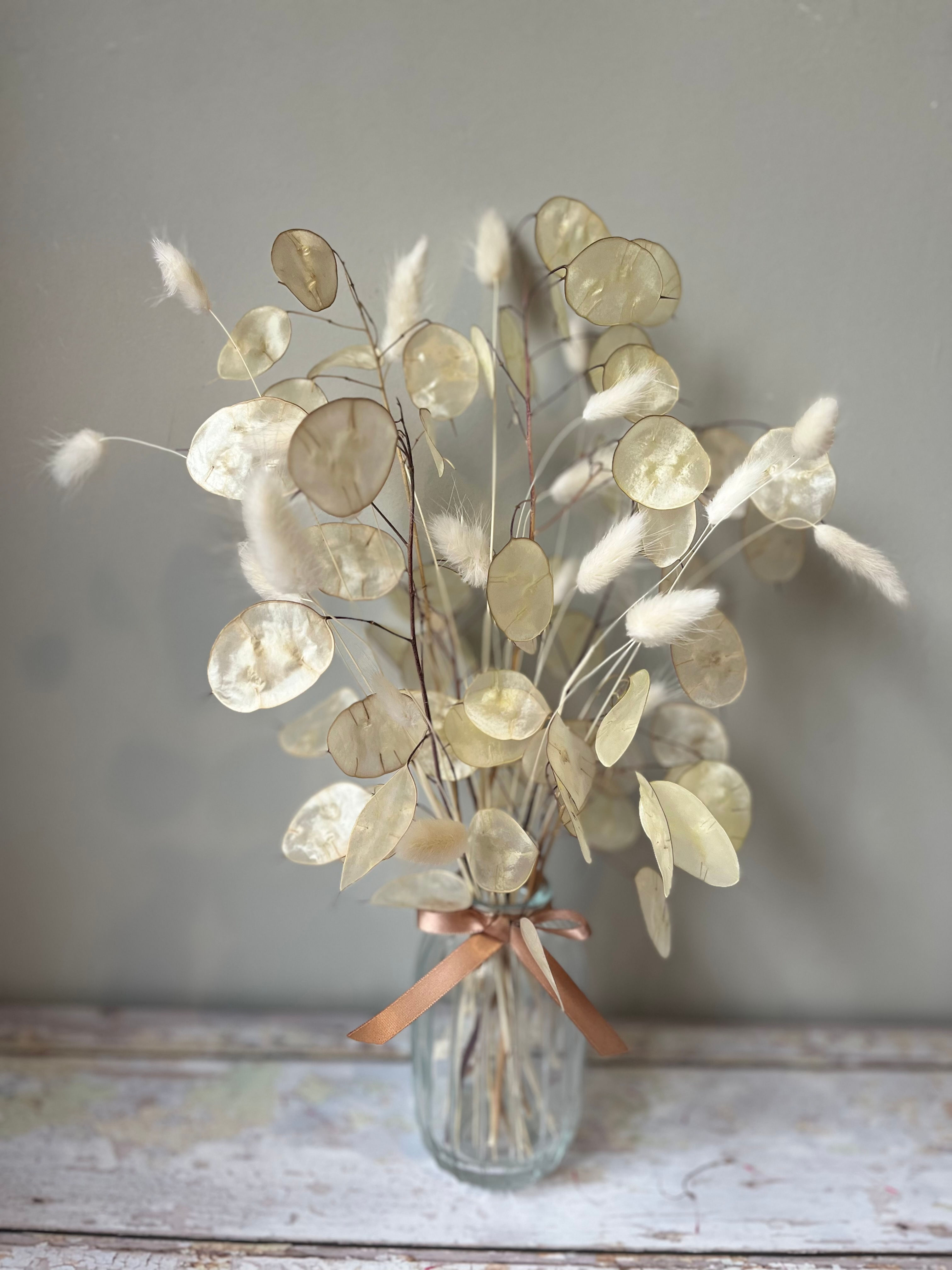 Honesty and Bunny tails vase