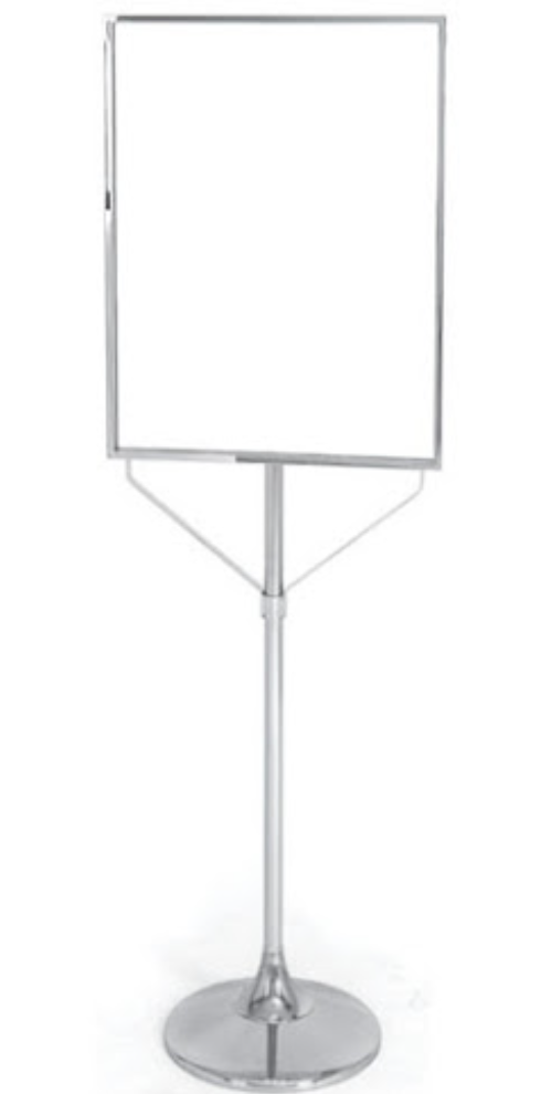 Blank sign on a metal post, ready for text.