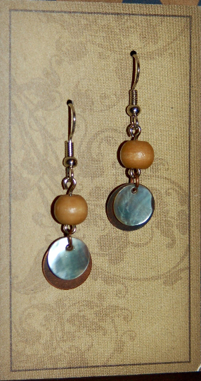 Thumbnail: Abalone & Wood Earrings