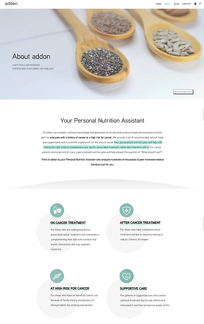 pageshot of 'About Personalized Nutritio