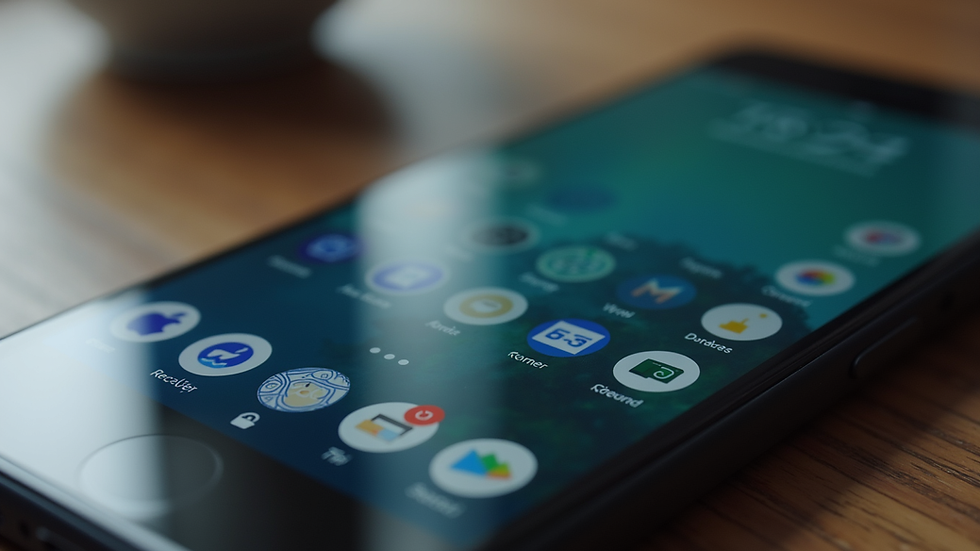 Close-up view of a smartphone displaying a recovery app interface