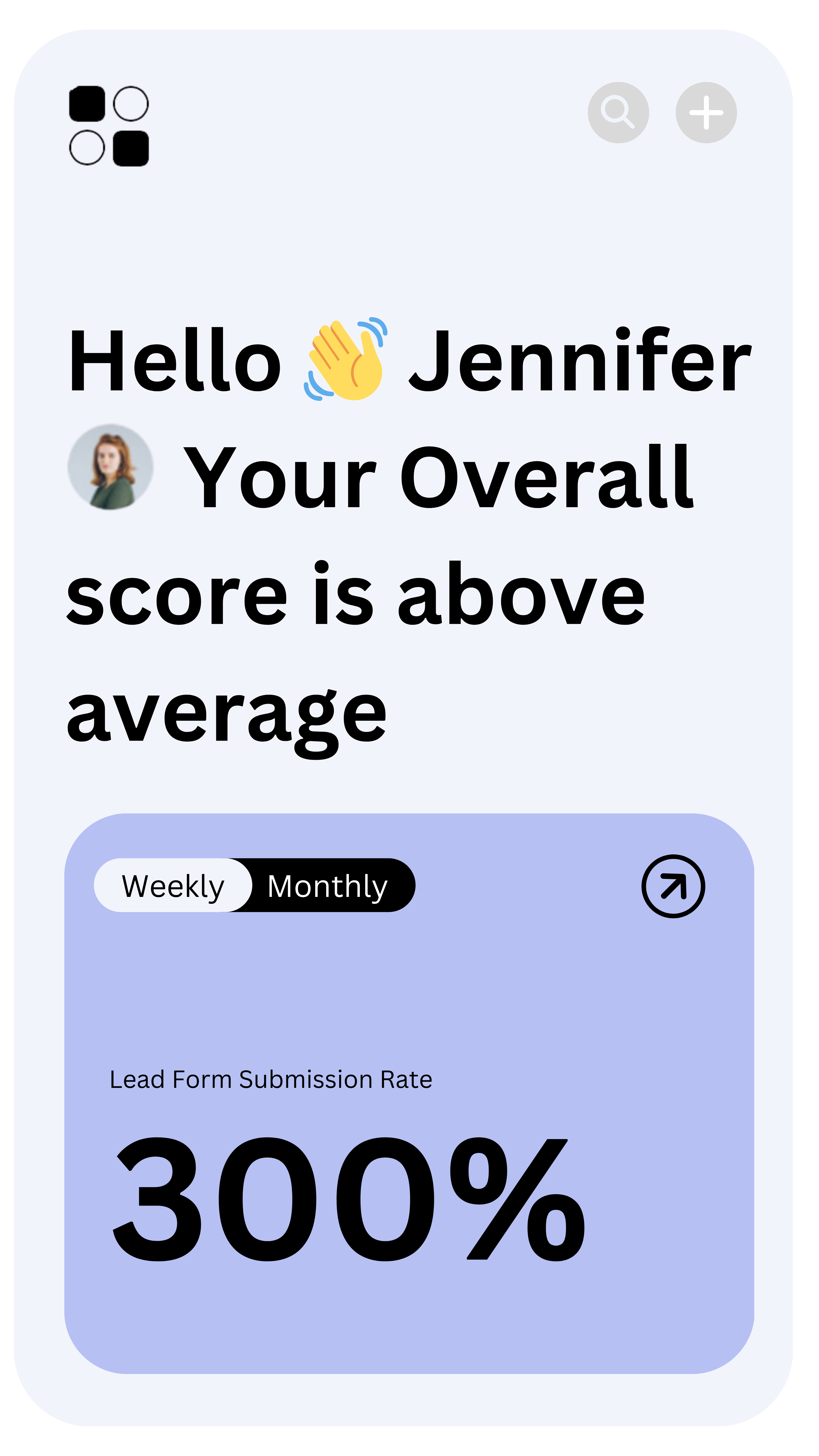 Hey Jennifer 👋 Your Overall score is above average