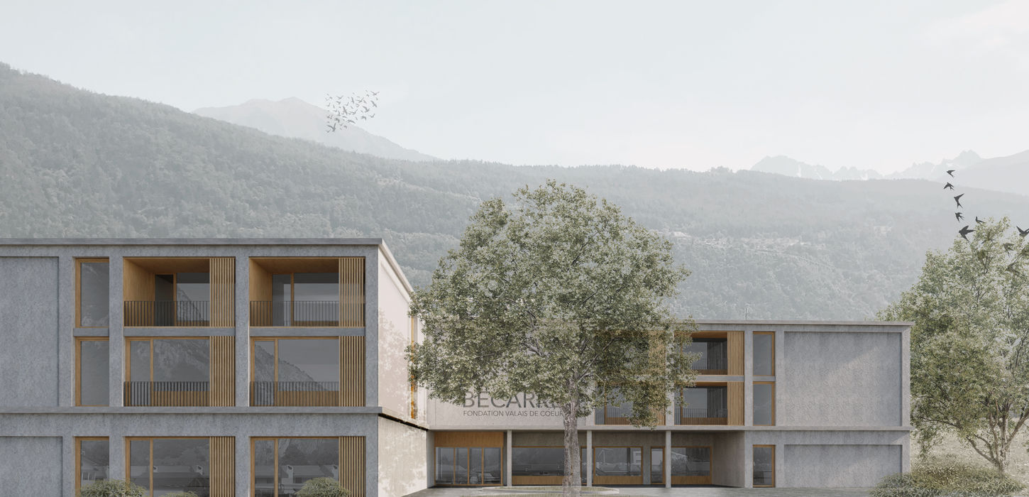 concours foyer valais de coeur | concours de projet | martigny | image extérieure | atelier4 | bureau d'architecture