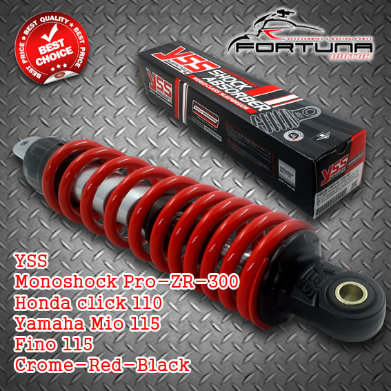 Thumbnail: YSS-Monoshock Pro-ZR-300 Honda-click 110-Yamaha Mio 115-Fino 115 Crome-Red-Black
