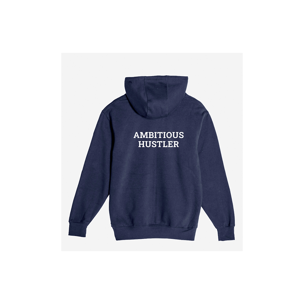 Thumbnail: Ambitious Hustler Hoodie - NAVY - UNISEX