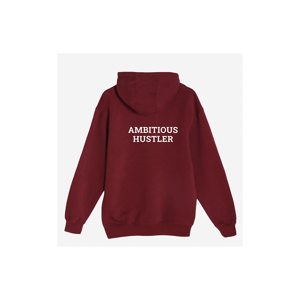 Thumbnail: Ambitious Hustler Hoodie - BURGUNDY - UNISEX