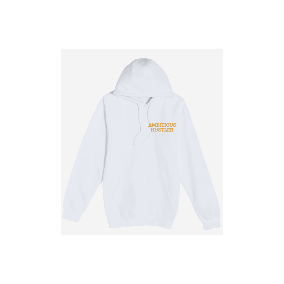 Thumbnail: Ambitious Hustler Hoodie - WHITE - UNISEX