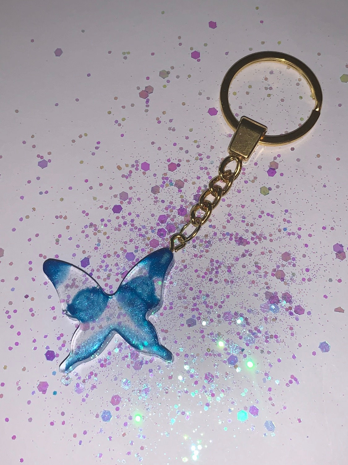  Clear blue Beautiful keychain