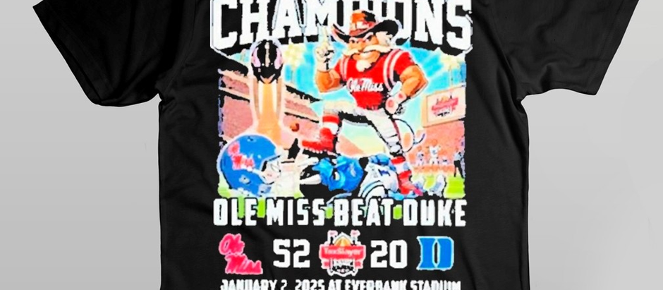 Official 2025 Gator Bowl Champions Ole Miss Beat Duke January 2 2025 At Everbank Stadium In Jacksonville Florida tee shirt
