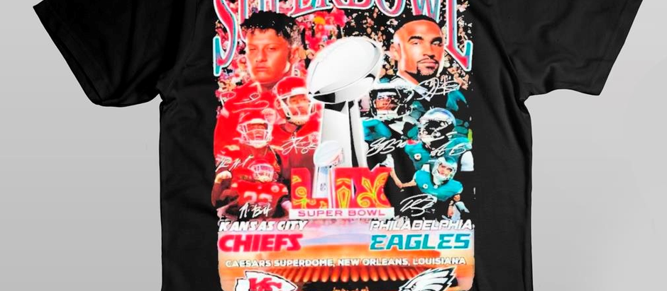 Original Patrick Mahomes Chiefs Vs Jalen Hurts Eagles Super Bowl LIX 2025 Caesars Superdome New Orleans Louisiana T-shirts