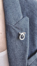 925 sterling silver Armenian pin on grey coat lapel