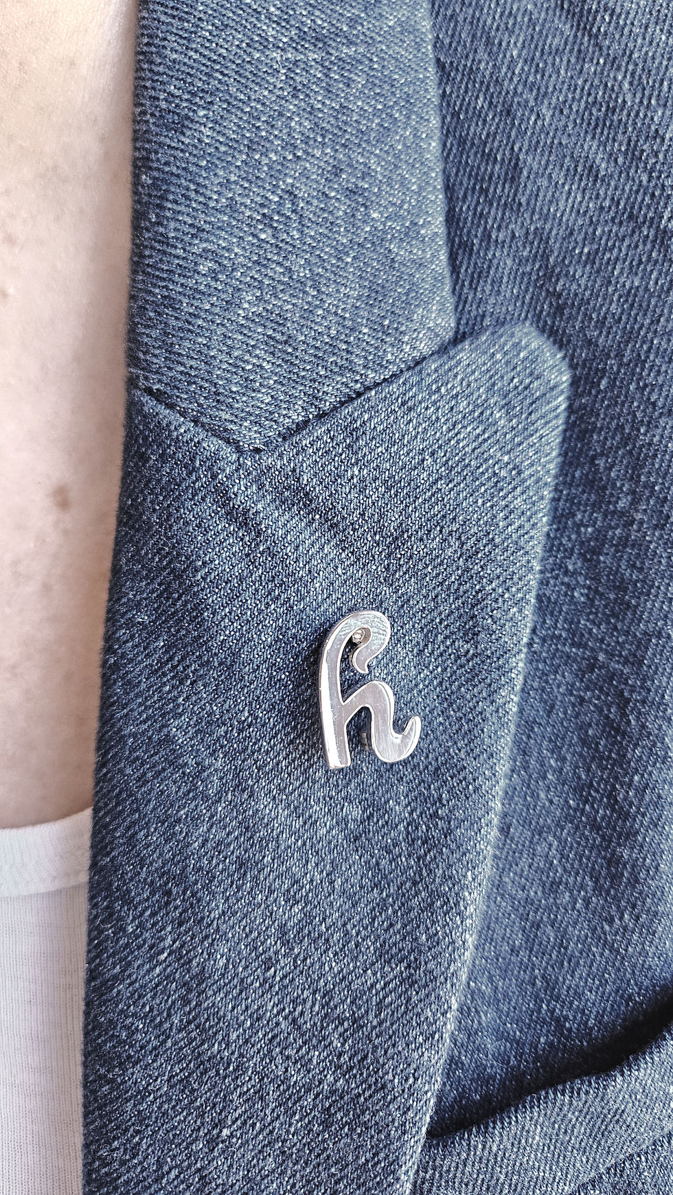925 sterling silver Armenian pin on grey coat lapel