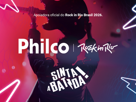 Palco do Rock in Rio com caixas de som e tecnologia Philco durante festival de música