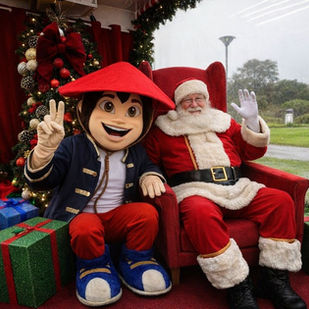 Caminhão iluminado de Natal da Casa China