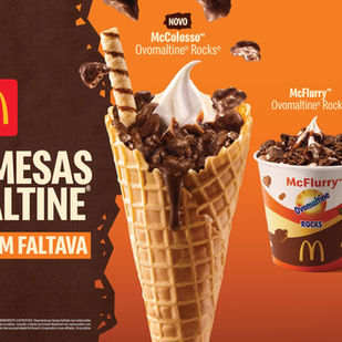 McDonald’s lança o novo McColosso Ovomaltine Rocks, ampliando a linha de sobremesas Ovomaltine do Méqui.