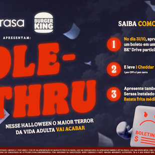 Serasa e Burger King® promovem ação de Halloween trocando boletos por lanches no BK® Drive em parceria divertida e inusitada.