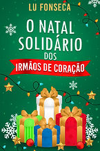 Capa do conto Natal Solidário, conto natalino de Lu Fonseca que reúne personagens de diferentes histórias em uma emocionante