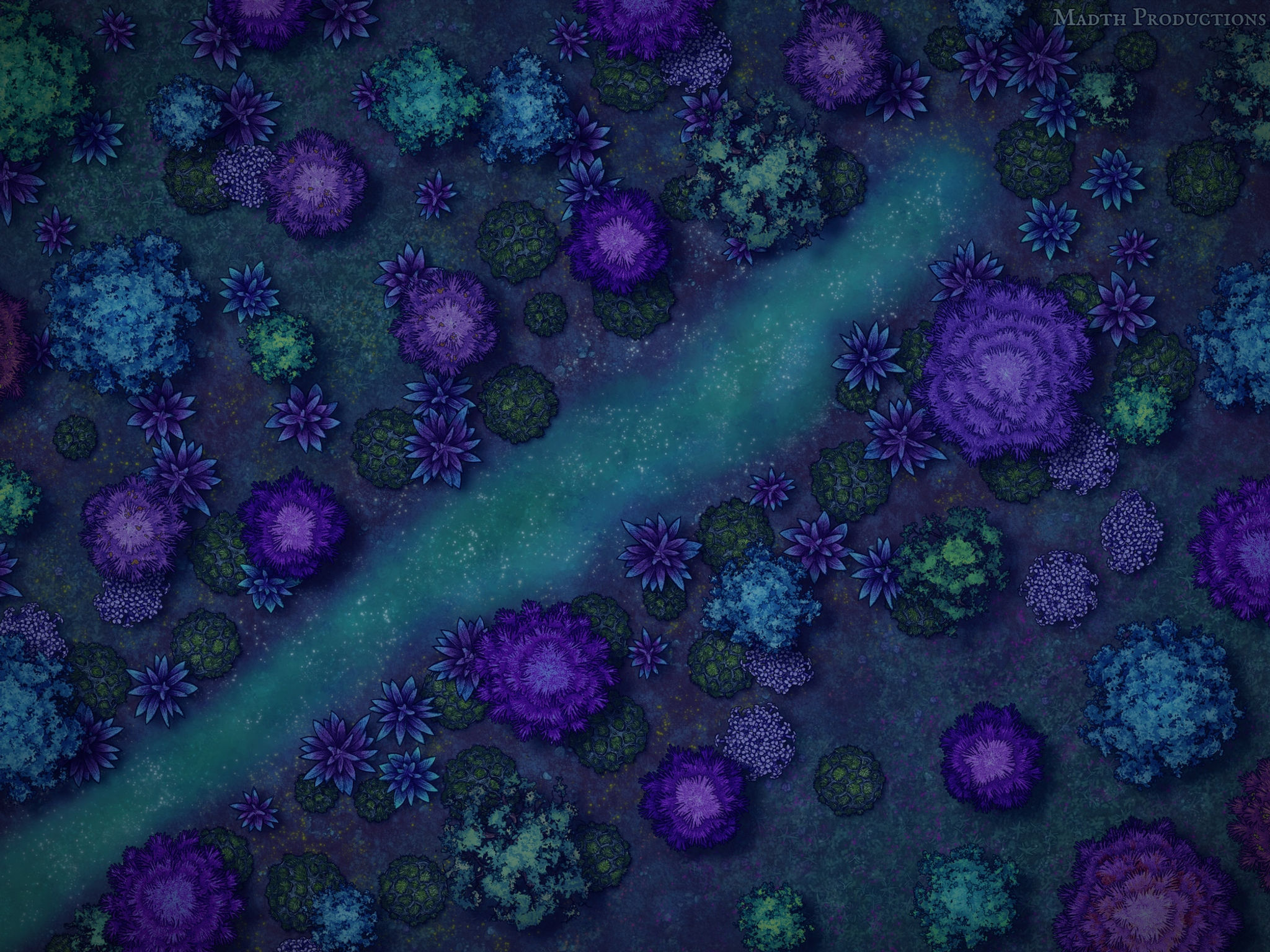Fey Forest Night Battlemap