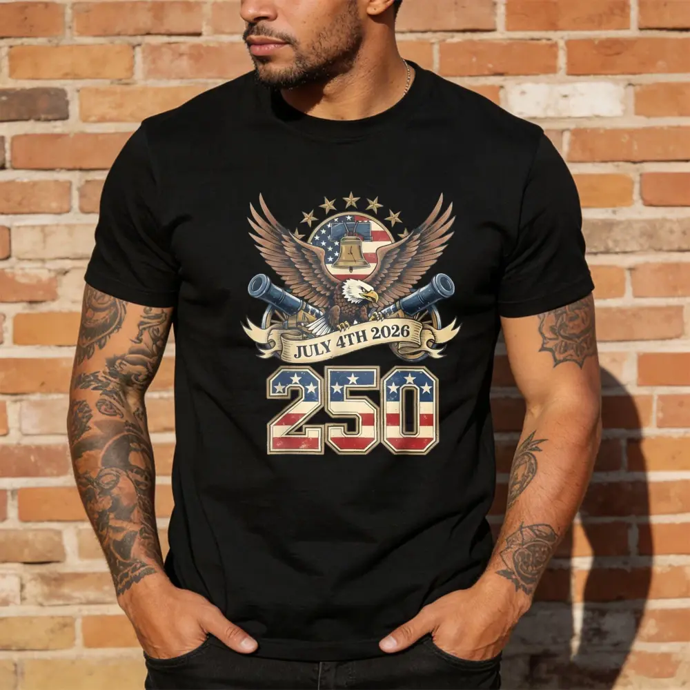 American Eagle Independence Day Men's T-Shirt 250th Anniversary July 4th 2026