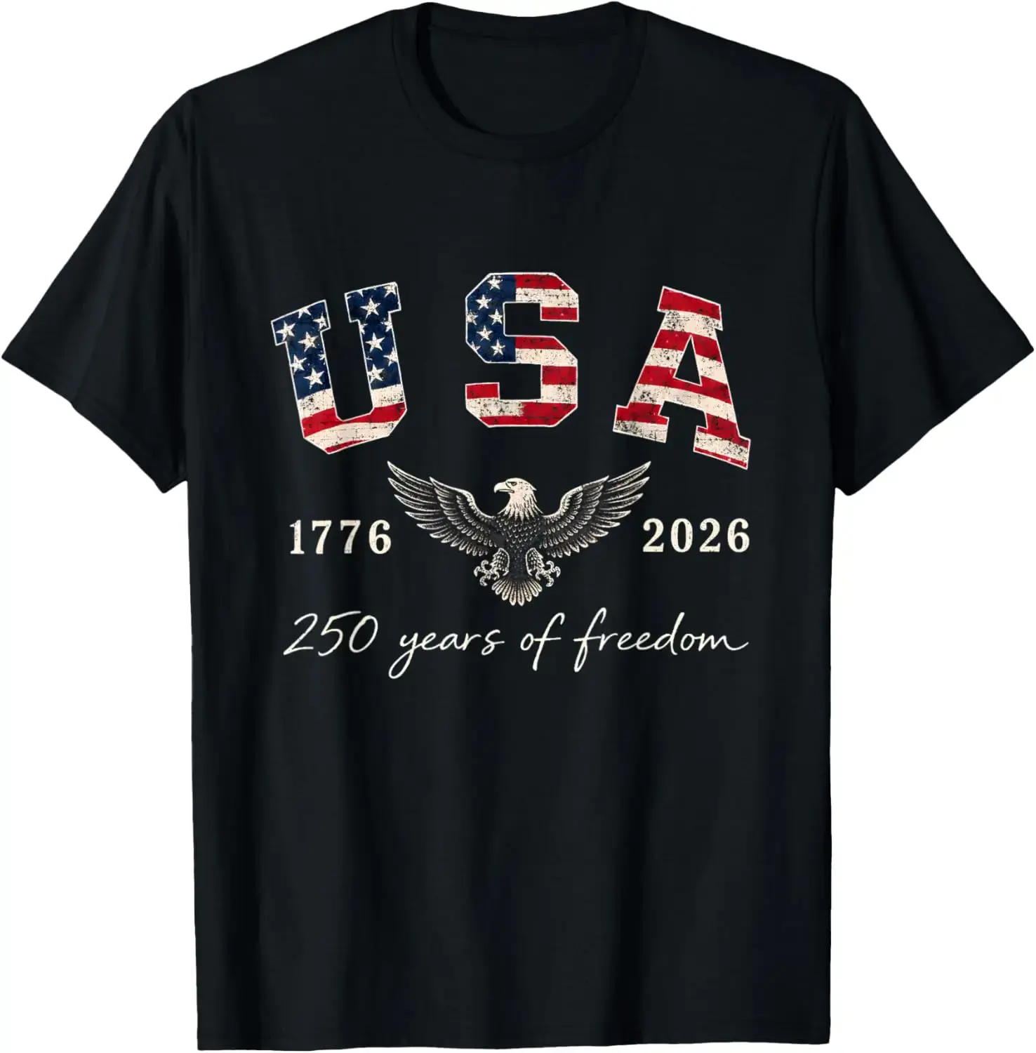4th July 250th Anniversary USA 250 Years US Flag Patriotic T-Shirt