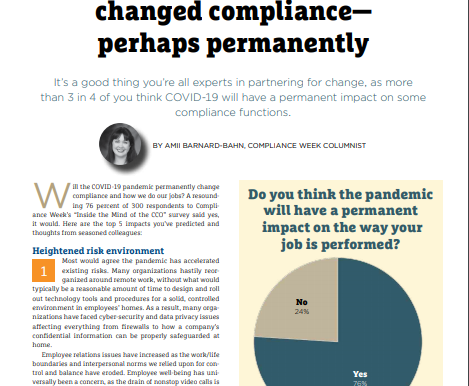 5 Ways The Pandemic Has Changed Compliance—Perhaps Permanently