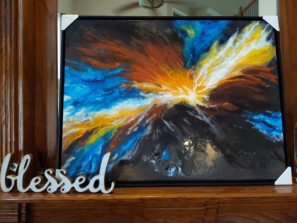 Thumbnail: Unpredictable Structure (48"x36") framed Oil on Carbon Fiber framed)