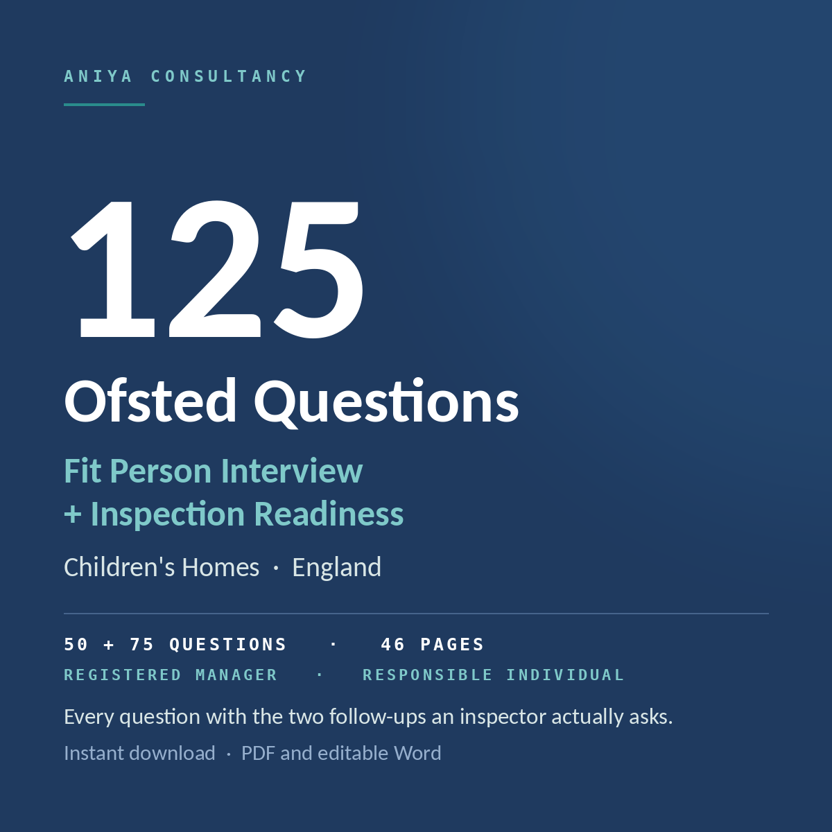 Ofsted Fit Person Interview & Inspection Readiness Questions — Children's Homes