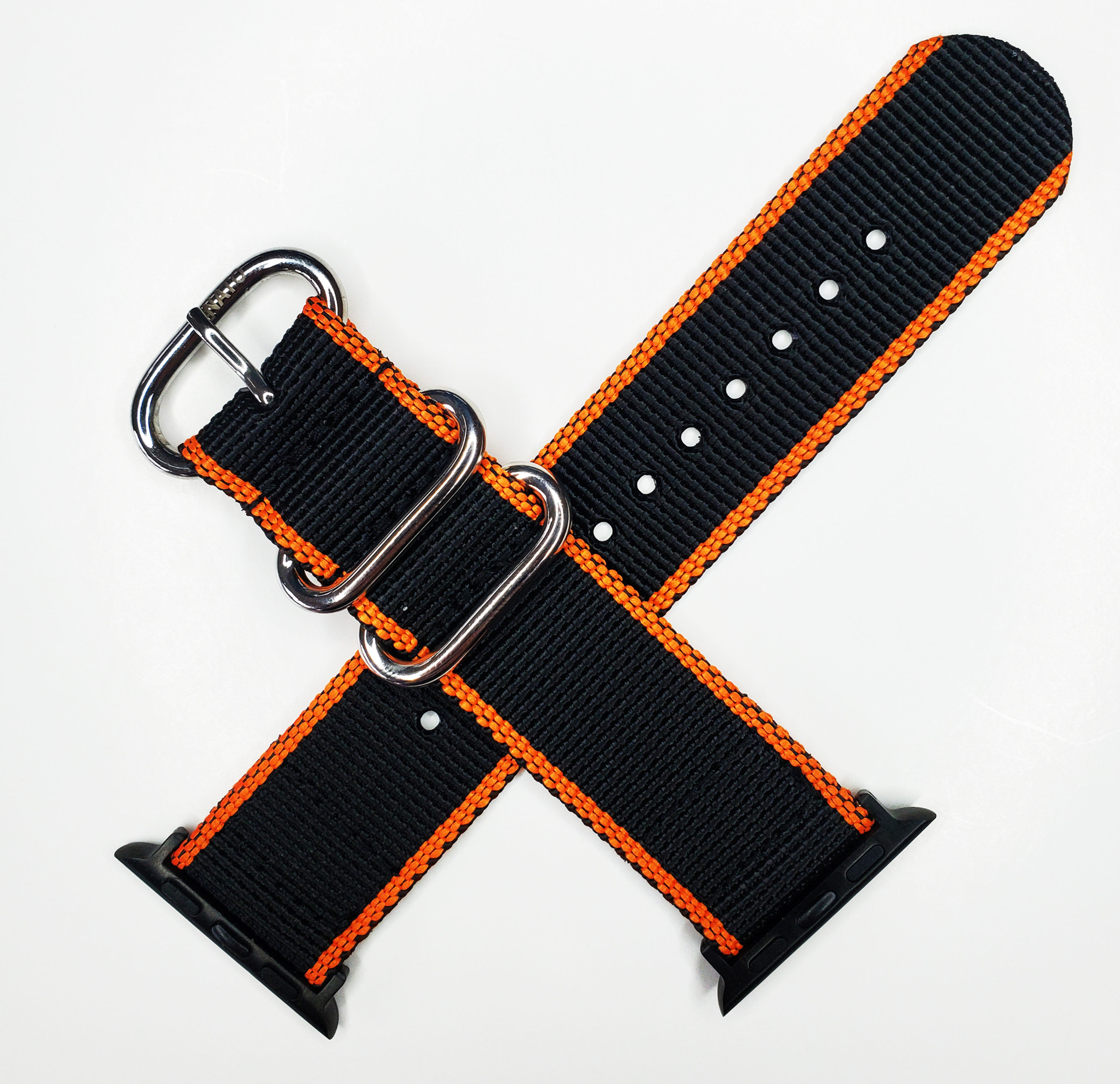 NATO G10® Two Piece EDGE™ Apple Strap - Black Orange