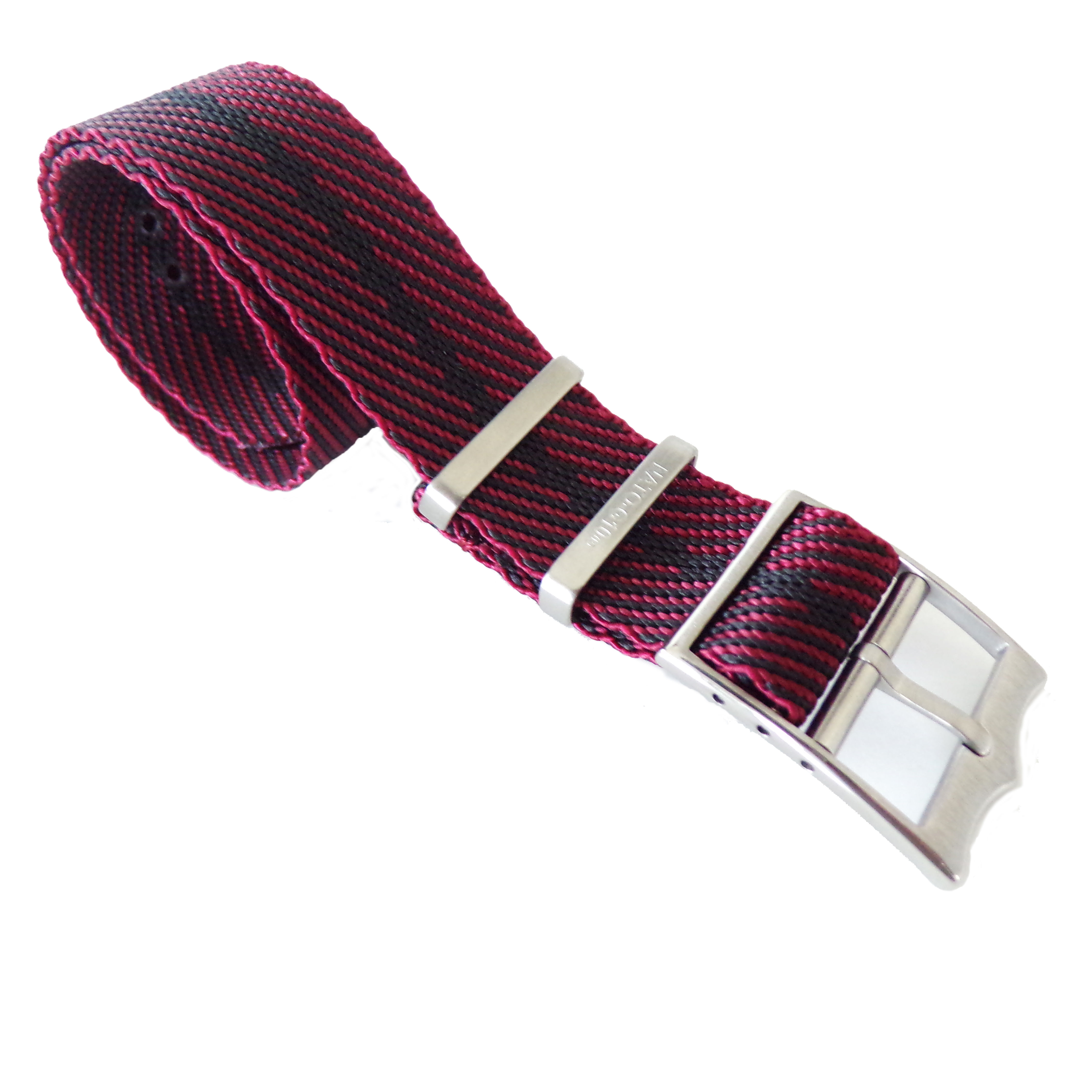 NATO G10® Twill Single Pass Adjustable One Piece Nylon - Red Maroon Black Stripe