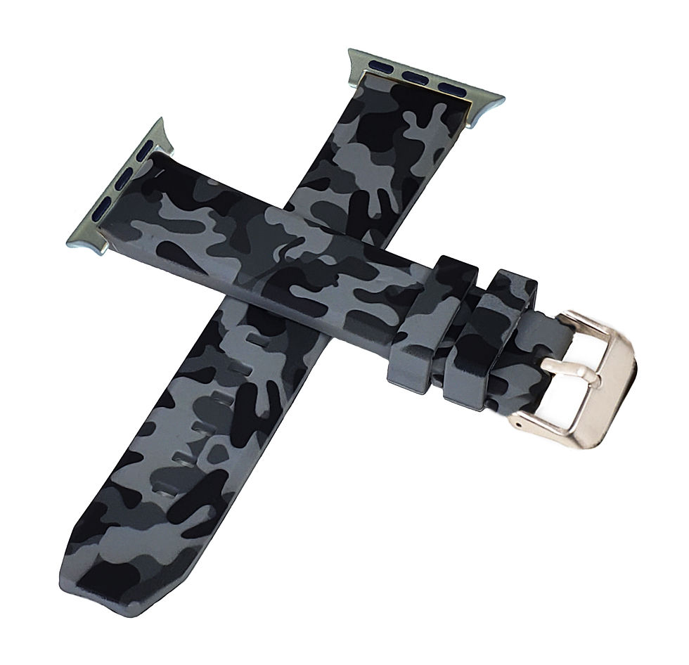 Thumbnail: NATO G10® Black Camo Apple Silicon Dive Strap