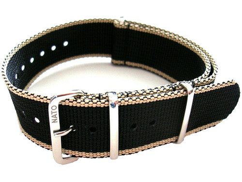 Bracelet Montate NATO Nylon 20mm - Acier Inoxydable - Longueur 29cm - NATOS.com Original