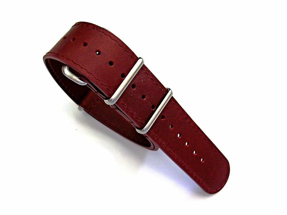 Thumbnail: NATO G10® Distressed Full Grain Leather Double Layer Military Bomber Leather Watch Strap 18mm 20mm 22mm