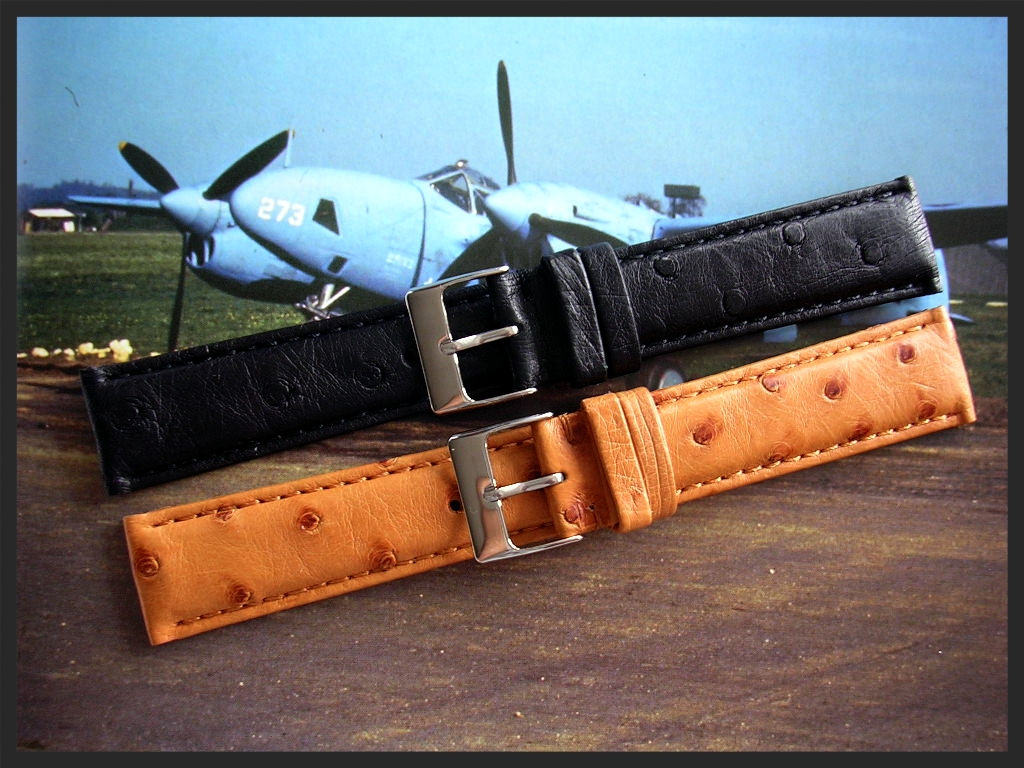 Genuine Ostrich Skin Watchband