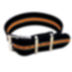 Thumbnail: NATO G10® Twill Single Pass Adjustable One Piece Nylon - Black Grey Orange