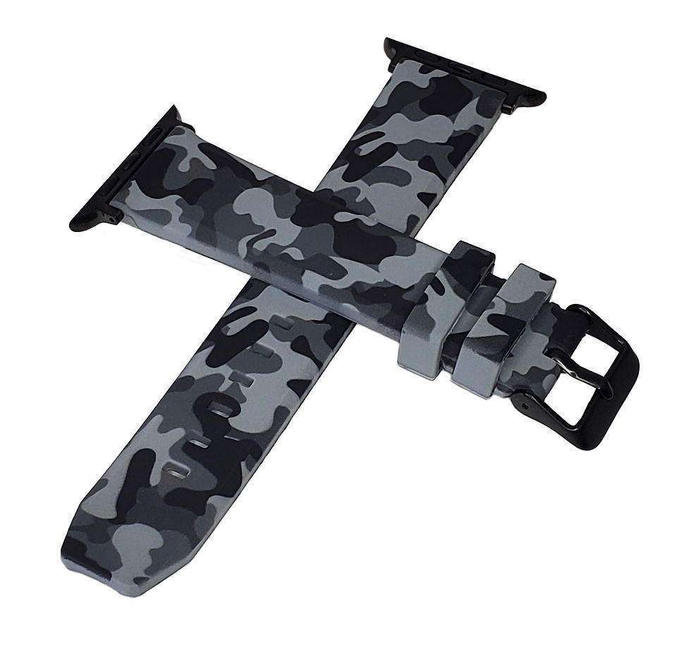 Thumbnail: NATO G10® Black Camo Apple Silicon Dive Strap