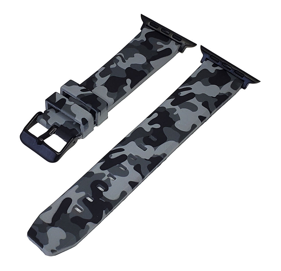 Thumbnail: NATO G10® Black Camo Apple Silicon Dive Strap
