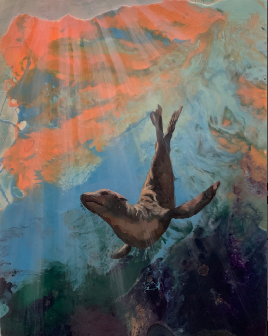Sea Lion in the Sunlight, 16"x20"